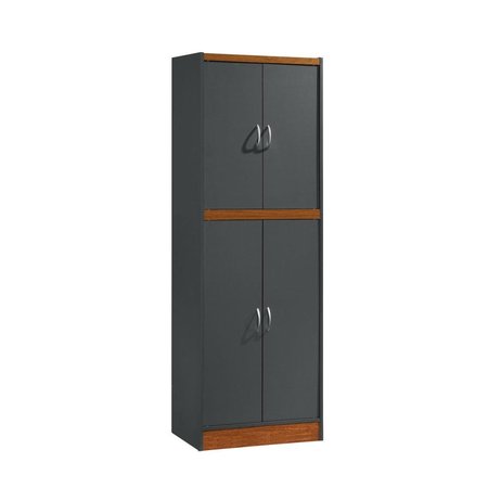 HODEDAH Hodedah HI224 GREY-OAK 71.6 x 15.5 x 26.3 in. 4-Door Kitchen Pantry with 4-Shelves & 5-Compartments; Grey & Oak HI224 GREY-OAK